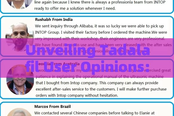 Unveiling Tadalafil User Opinions: The Truth